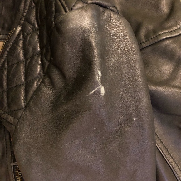 ALLSAINTS- quilted Cargo Leather Biker Jacket - Picture 11 of 11